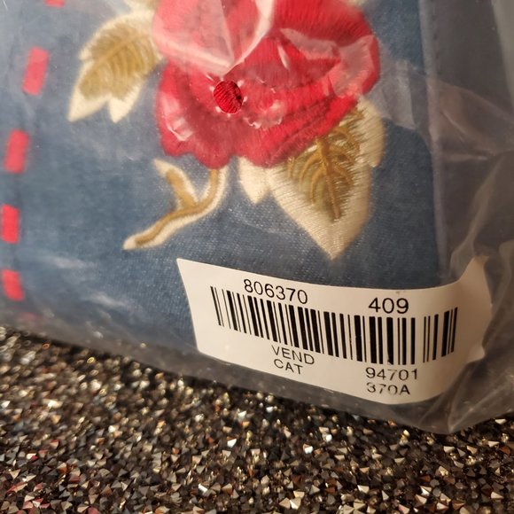 NWT Vintage Diane Gilman Blue Suede Rose Bag Purse - Picture 2 of 8